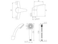 Zdjęcie: Bateria natryskowa z zestawem natryskowyn Mitris chrom INVENA