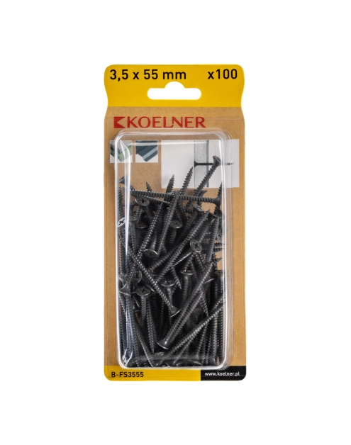 Zdjęcie: Wkręt do płyt g-k 3,5x55 mm do stali 100 szt. KOELNER