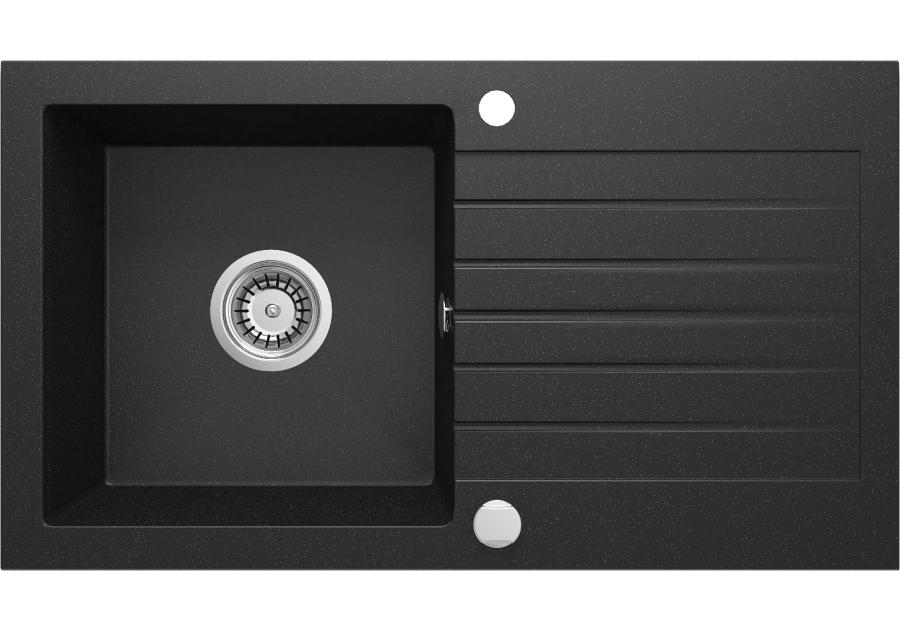 Zdjęcie: Zlewozmywak Zorba grafit metalik granit 1K Z/O 760x440X160, 3,5", space saver DEANTE