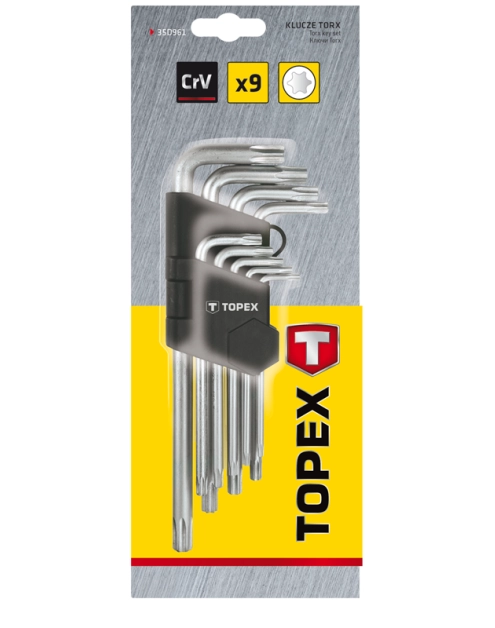 Zdjęcie: Klucze Torx T10-T50 zestaw 9 sztuk TOPEX