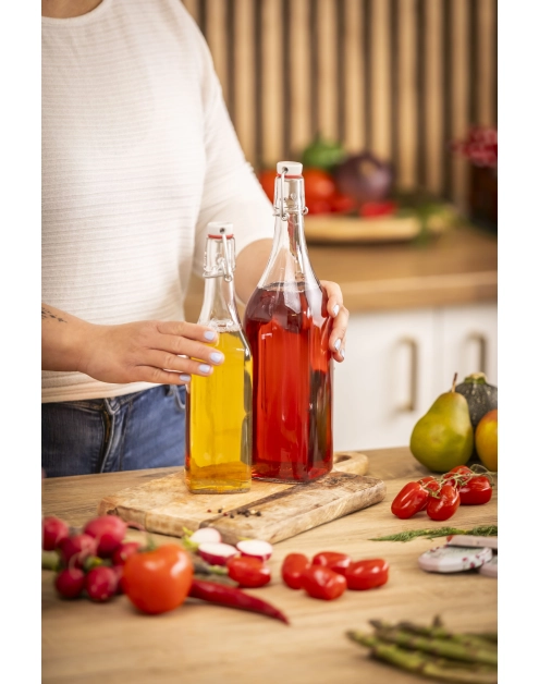 Zdjęcie: Butelka kwadratowa Spiżarnia Pani Domu z klipsem 500 ml ALTOM DESIGN