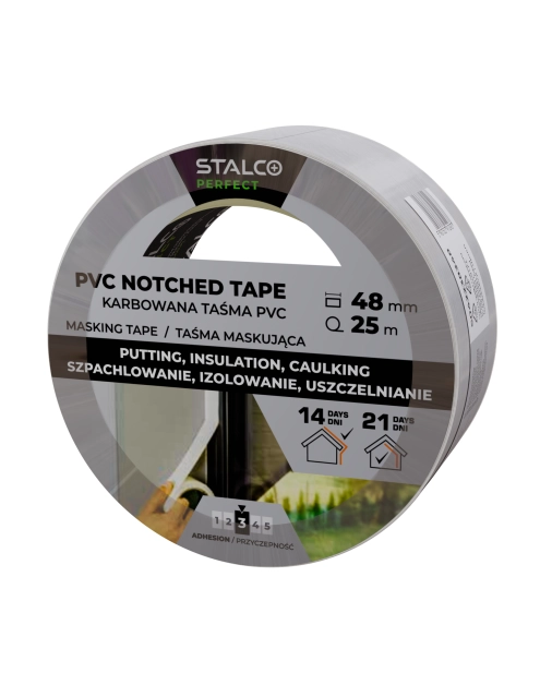 Zdjęcie: Taśma maskująca PVC karbowana 48 mm x 25 m PERFECT