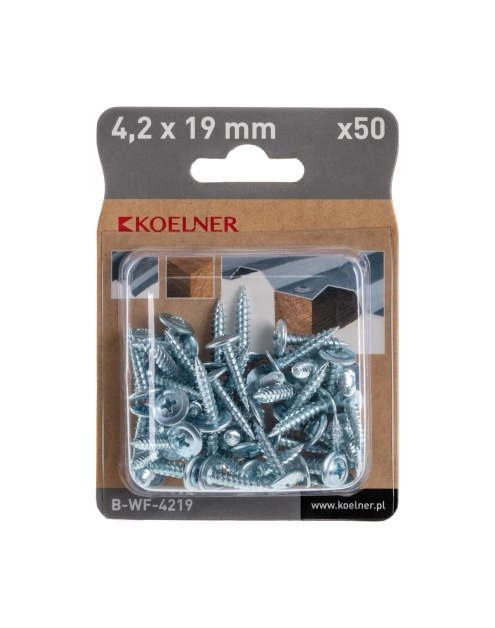 Zdjęcie: Wkręt do cienkich blach i drewna 4,2x19 mm 50 szt. KOELNER