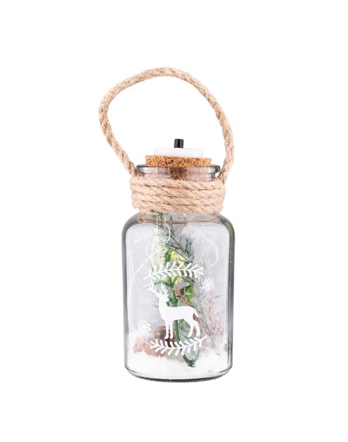 Zdjęcie: Świąteczna dekoracja w słoiku oświetlenie LED 8x8x17,5 cm ALTOMDESIGN