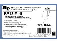 Zdjęcie: Listwa PVC BP13 Midi L250 9/3 sosna, dylatacyjna z siatką i z uszczelką BELLA PLAST