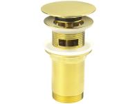 Zdjęcie: Korek do umywalki lub bidetu z tuleją - uniwersalny Click-Clack złoto szczotkowane DEANTE