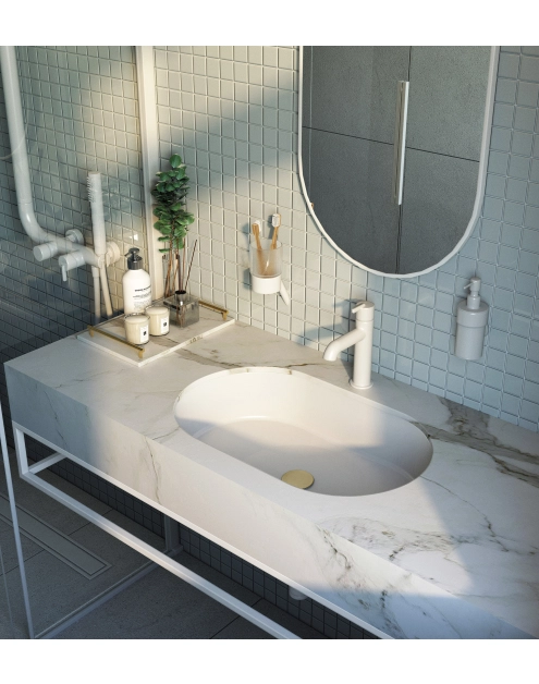 Zdjęcie: Korek do umywalki lub bidetu z tuleją - uniwersalny Click-Clack złoto szczotkowane DEANTE