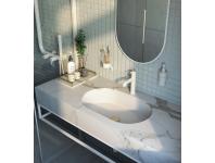 Zdjęcie: Korek do umywalki lub bidetu z tuleją - uniwersalny Click-Clack złoto szczotkowane DEANTE