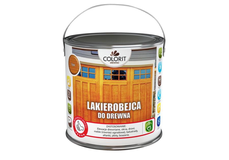 Zdjęcie: Lakierobejca do drewna, kasztan 2,5 L COLORIT