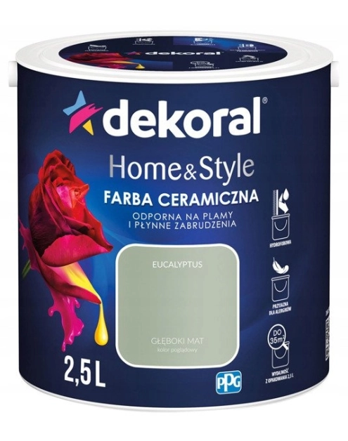 Zdjęcie: Farba ceramiczna Home&Style eucalyptus 2,5 L DEKORAL
