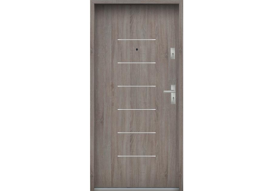 Zdjęcie: Drzwi wejściowe do mieszkań Bastion A-39 Dąb szary 90 cm lewe OSPŁ KR CENTER