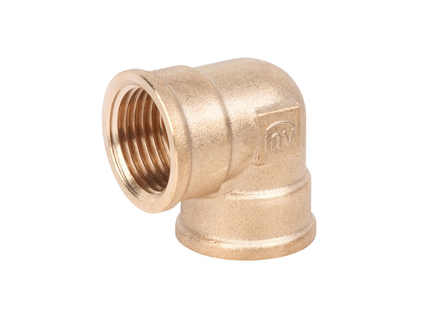 Zdjęcie: Złączka mosiężna kolanko nakrętno-nakrętne, gwint wewnętrzny/wewnętrzny 6/4 INVENA