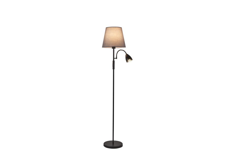 Zdjęcie: Lampa podłogowa Artemis plus, czarna podstawa, szary abażur ADRILUX