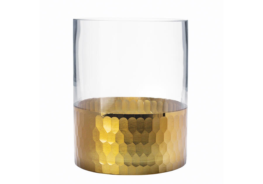 Zdjęcie: Wazon świecznik szklany 15 cm Golden Honey ALTOMDESIGN