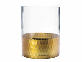 Wazon świecznik szklany 15 cm Golden Honey ALTOMDESIGN