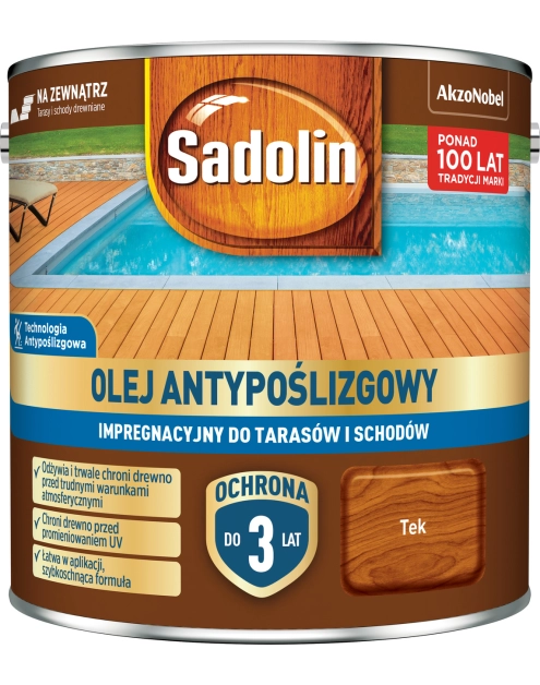 Zdjęcie: Olej antypoślizgowy impregnacyjny Tek 2,5L SADOLIN