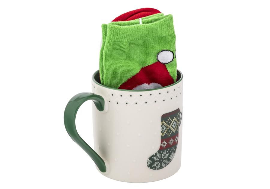 Zdjęcie: Zestaw kubek świąteczny 500 ml zielony ze skarpetkami ALTOM DESIGN