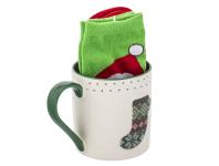 Zdjęcie: Zestaw kubek świąteczny 500 ml zielony ze skarpetkami ALTOM DESIGN