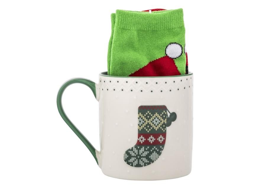 Zdjęcie: Zestaw kubek świąteczny 500 ml zielony ze skarpetkami ALTOM DESIGN