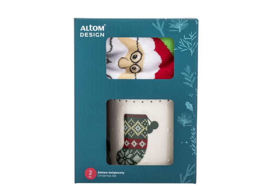 Zdjęcie: Zestaw kubek świąteczny 500 ml zielony ze skarpetkami ALTOM DESIGN