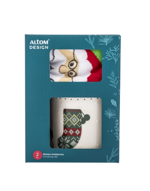 Zdjęcie: Zestaw kubek świąteczny 500 ml zielony ze skarpetkami ALTOM DESIGN
