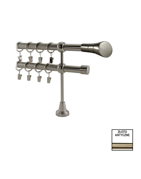 Zdjęcie: Karnisz podwójny Valentina fi 19 mm - 200 cm rullo złoto KARWEL