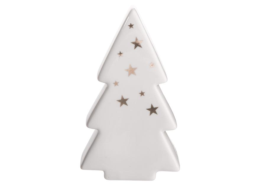 Zdjęcie: Figurka porcelanowa Choinka biała ze złotymi gwiazdkami 8x4x13,5 cm ALTOMDESIGN