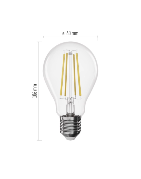 Zdjęcie: Żarówka LED Filament A60 E27 7,5 W (75 W) 1055 lm neutralna biel, ściemnialna EMOS