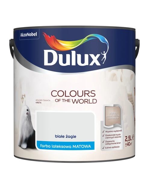 Zdjęcie: Farba do wnętrz Kolory Świata 2,5 L białe żagle DULUX