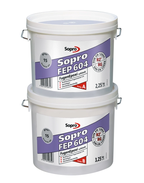 Zdjęcie: Fuga epoksydowa wąska, specjalna FEP 604, komponent A, szary 2,25 kg SOPRO