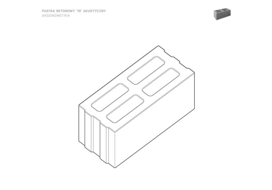 Zdjęcie: Pustak betonowy „18” akustyczny BETARD