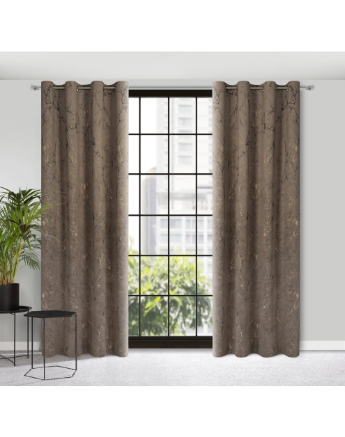 Zdjęcie: Zasłona gotowa Wera 140 x 250 cm brązowy EUROFIRANY