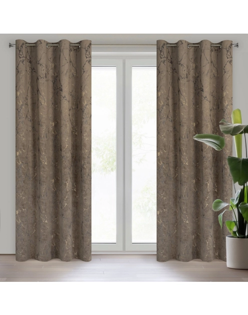 Zdjęcie: Zasłona gotowa Wera 140 x 250 cm brązowy EUROFIRANY