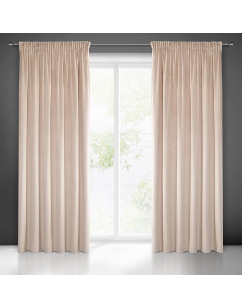 Zdjęcie: Zasłona gotowa Aurora na taśmie 140x270 cm beżowy EUROFIRANY