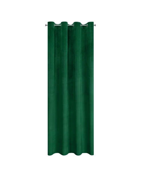 Zdjęcie: Zasłona Victoria 140x250 cm ciemnozielona na przelotkach EUROFIRANY