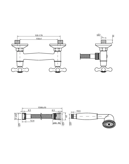 Zdjęcie: Bateria natryskowa z zestawem natryskowym Roma INVENA
