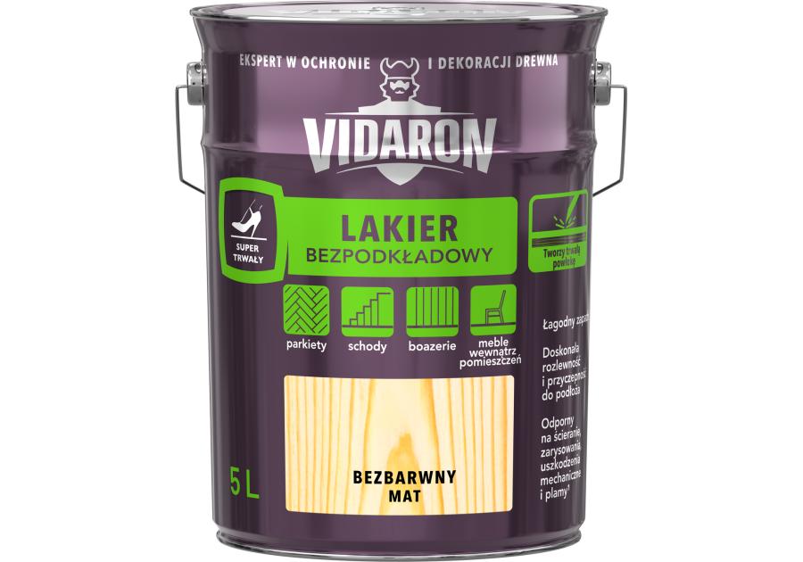 Zdjęcie: Lakier bezpodkładowy matowy 5L VIDARON