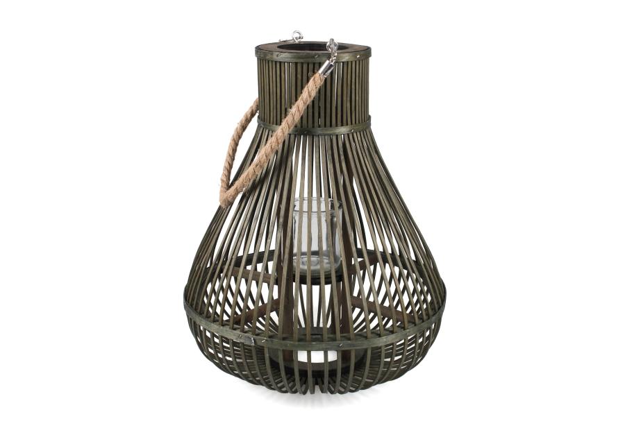 Zdjęcie: Lampion na nóżkach zielony 34x34x41/66 cm TIN TOURS