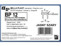 Zdjęcie: Listwa PVC BP12 L250 9/6 szary jasny przyokienna, dylatacyjna, tynkarska z uszczelką BELLA PLAST