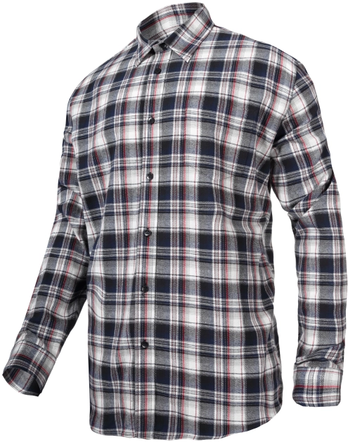 Zdjęcie: Koszula flanelowa szaro-czarna, 170g/m2, L, CE, LAHTI PRO