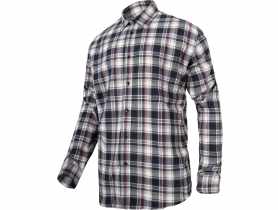 Koszula flanelowa szaro-czarna, 170g/m2, L, CE, LAHTI PRO