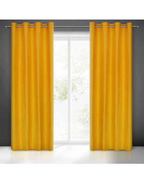 Zdjęcie: Zasłona gotowa Ada 140x250 cm musztardowy EUROFIRANY