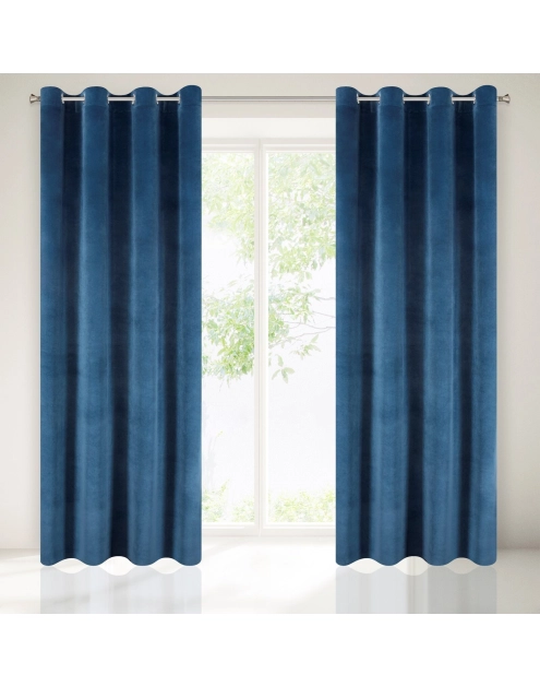 Zdjęcie: Zasłona gotowa Tycjan 140x250 cm granatowy EUROFIRANY