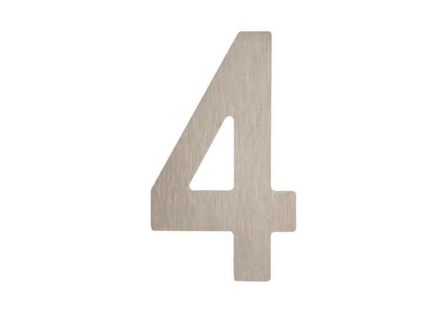 Zdjęcie: Cyfra 4 samoprzylepna 100 mm inox METRO