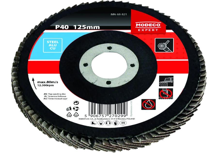 Zdjęcie: Ściernica listkowa talerzowa 125 mm P60 wypukła 10 szt. RAWLPLUG