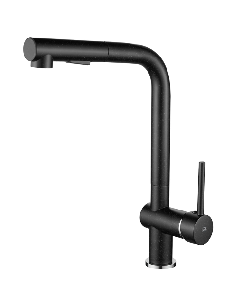 Zdjęcie: Bateria zlewozmywakowa stojąca Luna z wyciąganą wylewką czarny granit LAVEO