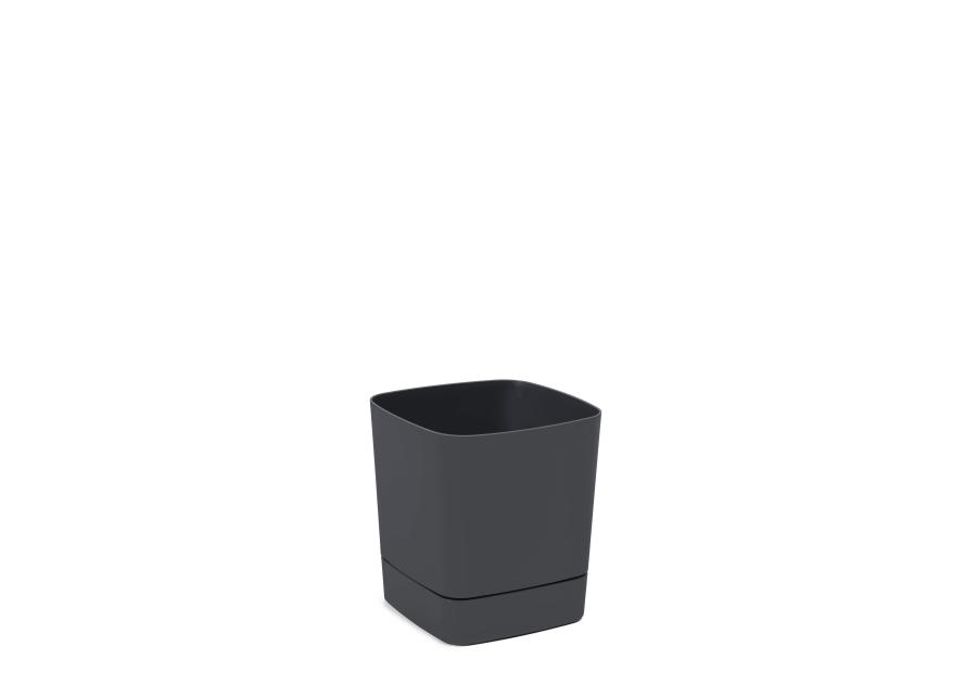 Zdjęcie: Donica z podstawką Clima 16x16 cm antracytowa LAMELA PLASTIC