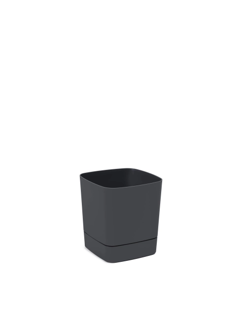 Zdjęcie: Donica z podstawką Clima 16x16 cm antracytowa LAMELA PLASTIC
