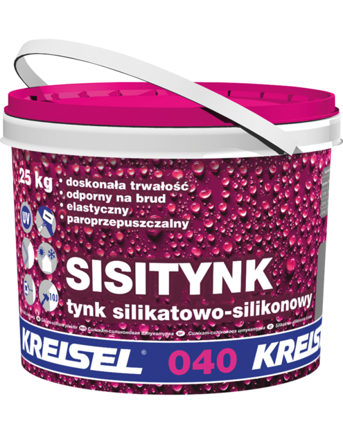 Zdjęcie: Tynk silikatowo-silikonowy Sisitynk 0,40 biały baranek KREISEL