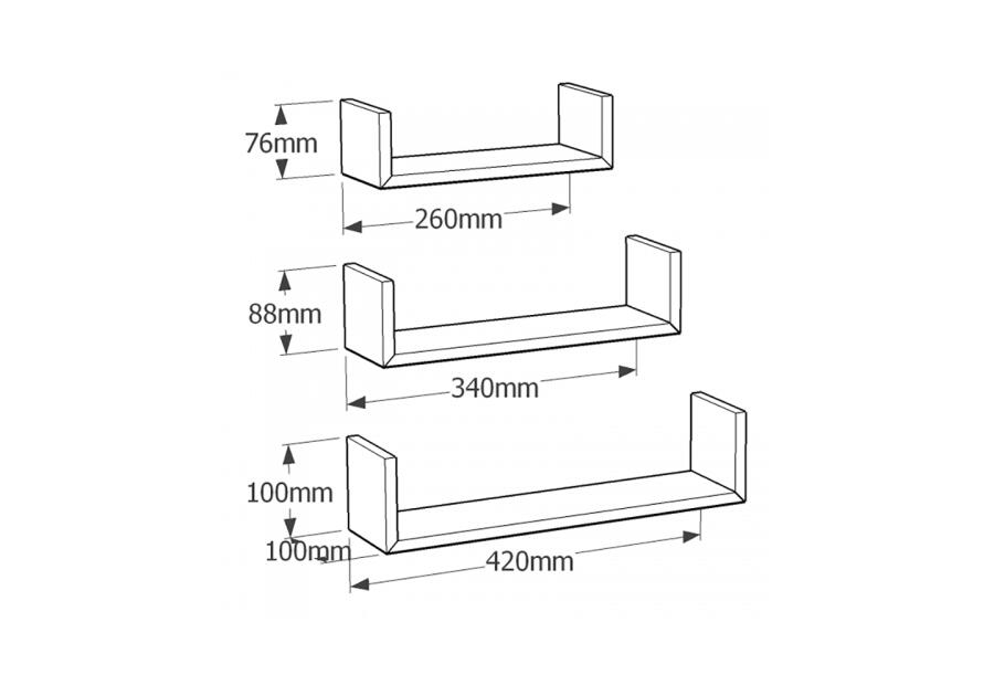 Zdjęcie: Półka modułowa typ-U  FUS 1 dąb sonoma 420x340x260 mm VELANO